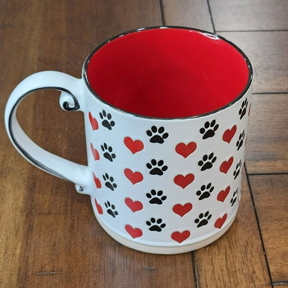 Spectrum DOG MOM Black Paws And Red Hearts Printed Ceramic Coffee Mug 16 Oz - Picture 6 of 16